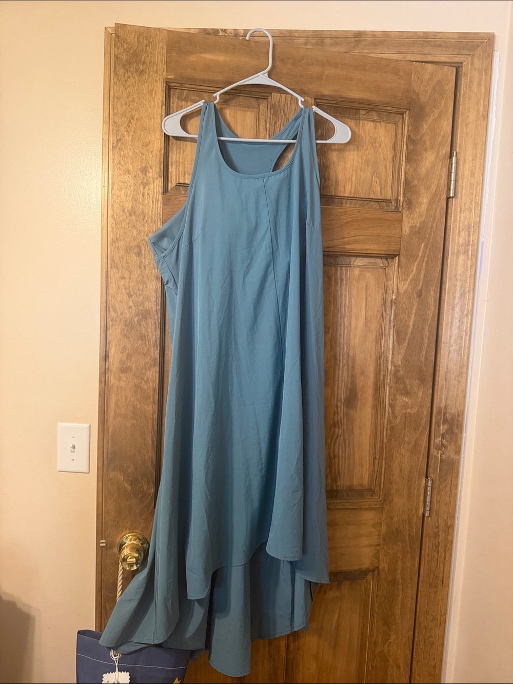 HALARA Teal Blue High-Low Sleeveless Dress